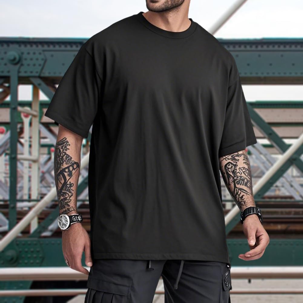 Camiseta masculina moderna para treino, leve, grande, gola redonda, atlética, verão, básica