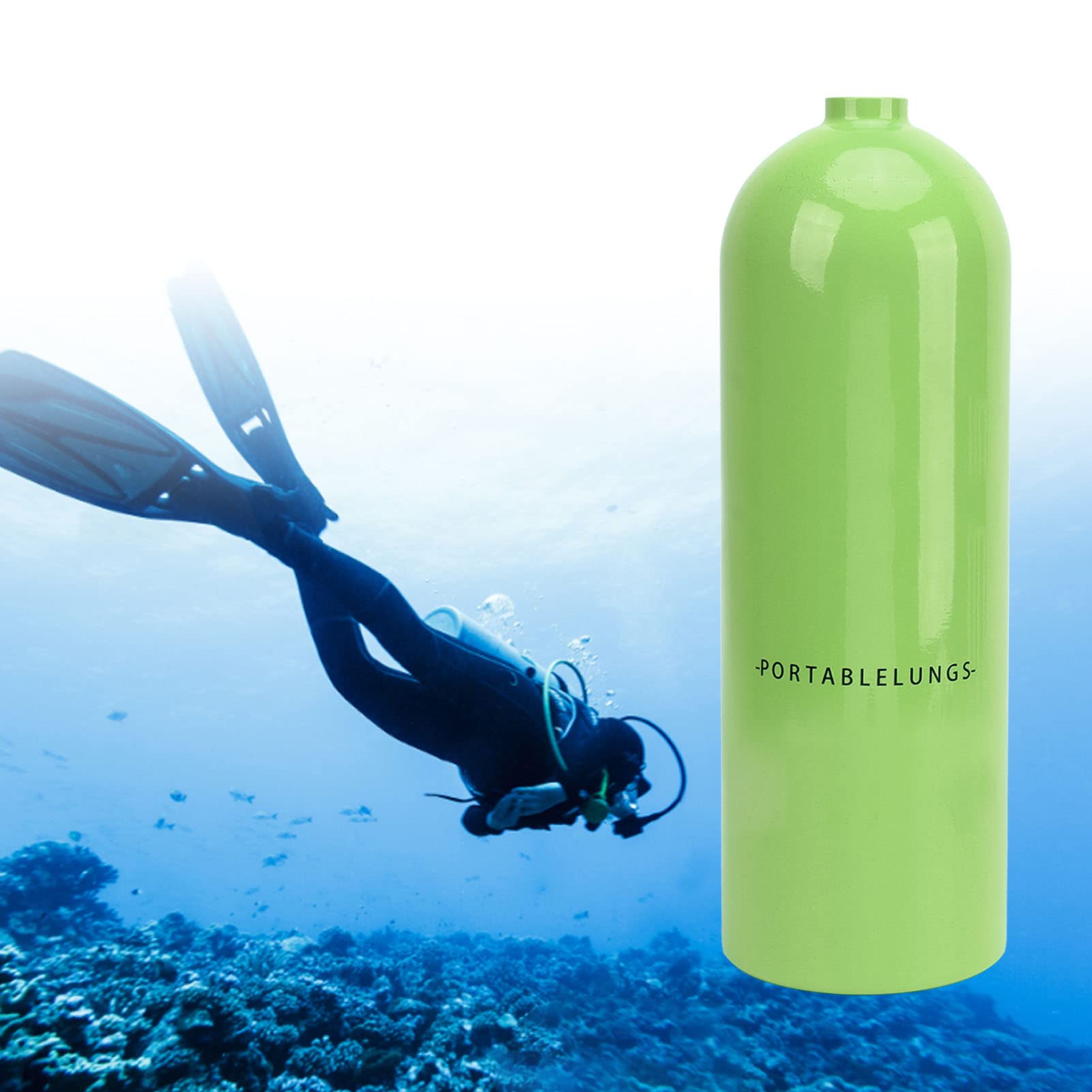 Alomejor Equipo de Snorkel Exterior con Respirador de Buceo, Mochila Ajustable y Tanque de Oxígeno 4L