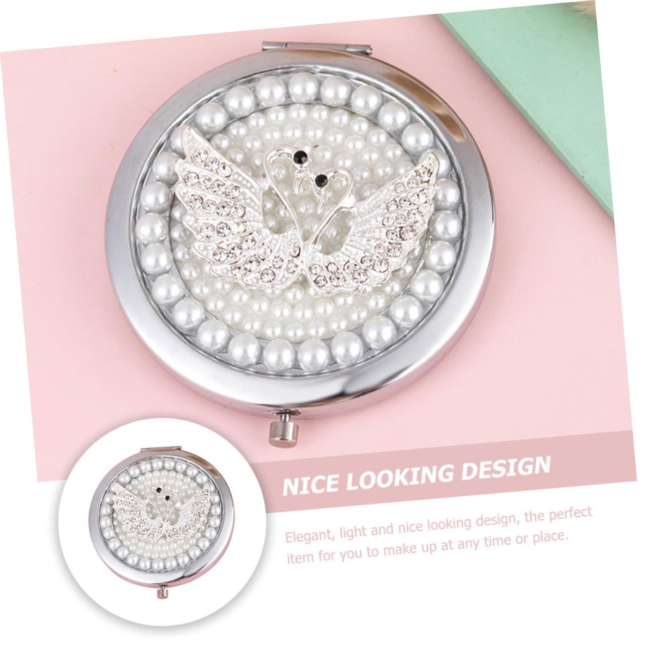VICASKY 3 Pezzi Specchietto Portatile Doppio Design Pieghevole per Makeup Miniaturizzato per Viaggi e Borse per Speciali