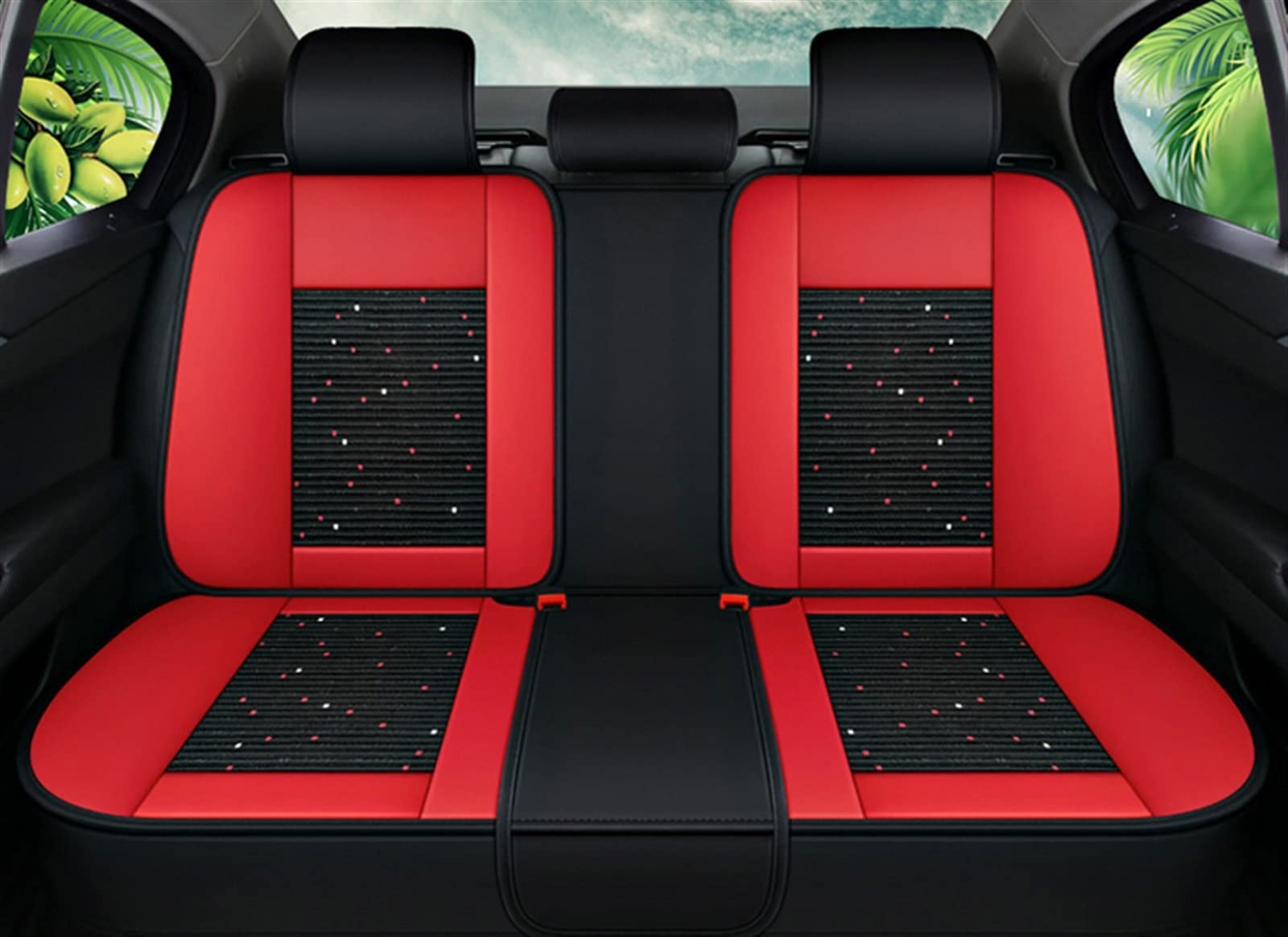 Housse de siège de voiture Opel Vectra C protection intérieur étanche cuir housses sièges rouge