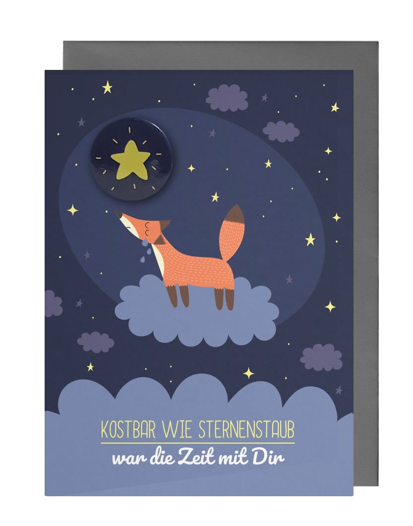 Dabelino Trauerkarte Für Sternenkinder – Mit Rosa Elefant-Motiv, Button Inkl., Für Fehlgeburt & Abschied