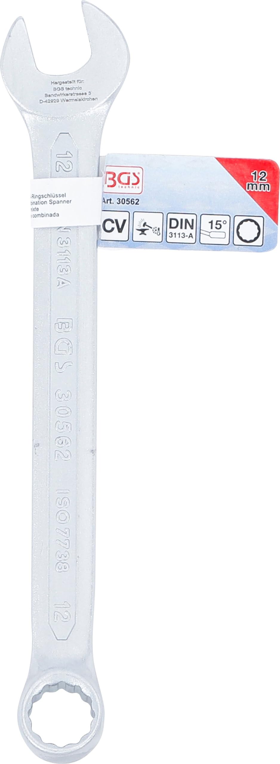 Chiave Combinata BGS 28mm - Cromata, Anello 15°, Profilo 12 Lati - Foto 3