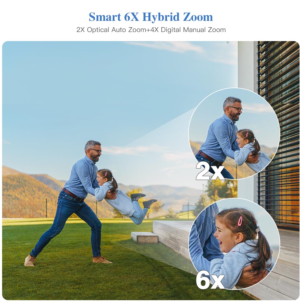 Ctronics 6X Zoo Hybride Caéra Surveillance WiFi Extérieure avec