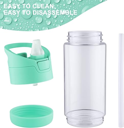 Miniatura 3 de wedrink Botella de agua pequeña con pajilla, sin BPA, Tritan a prueba de fugas, botella de agua deportiva para la escuela (12 onzas, rosa)