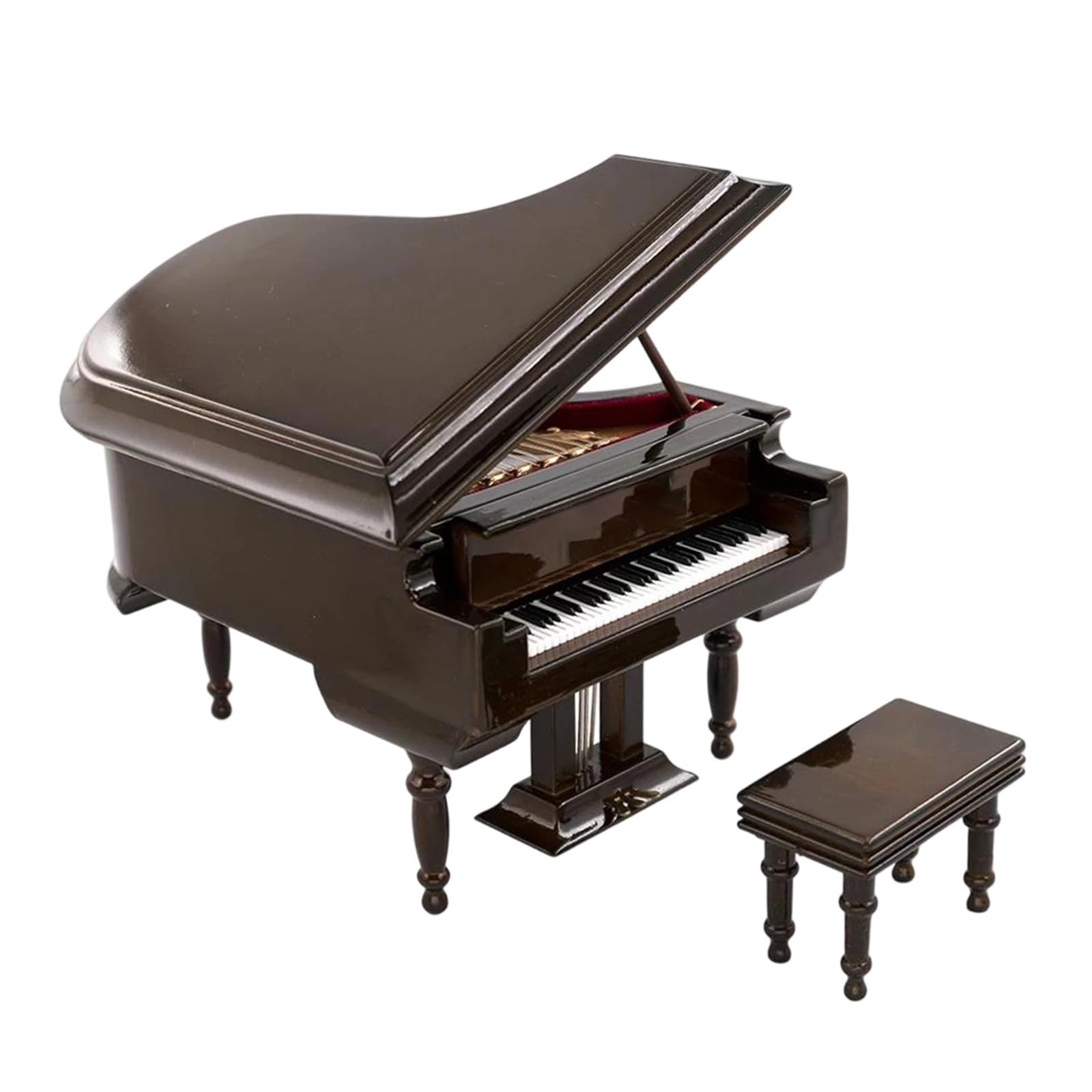 Ornamenti per Tromba Modello di Pianoforte a Coda in Legno in Miniatura con Sgabello Ornamenti per Strumenti Musicali(20x14x16cm)