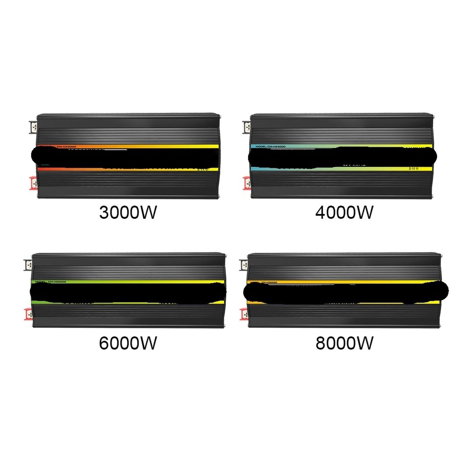 Falownik, 3000/4000/6000/8000 W Inteligentny falownik mocy Podwójny USB Pojazd Inteligentny falownik Czysta fala sinusoidalna DC do AC do samochodu Auto RV(8000W)