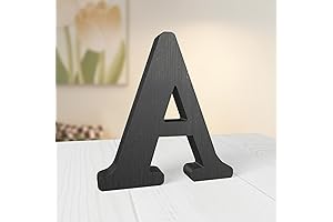 Rustic 6 Inch Black Unfinished Retro Letters for Wall Decor