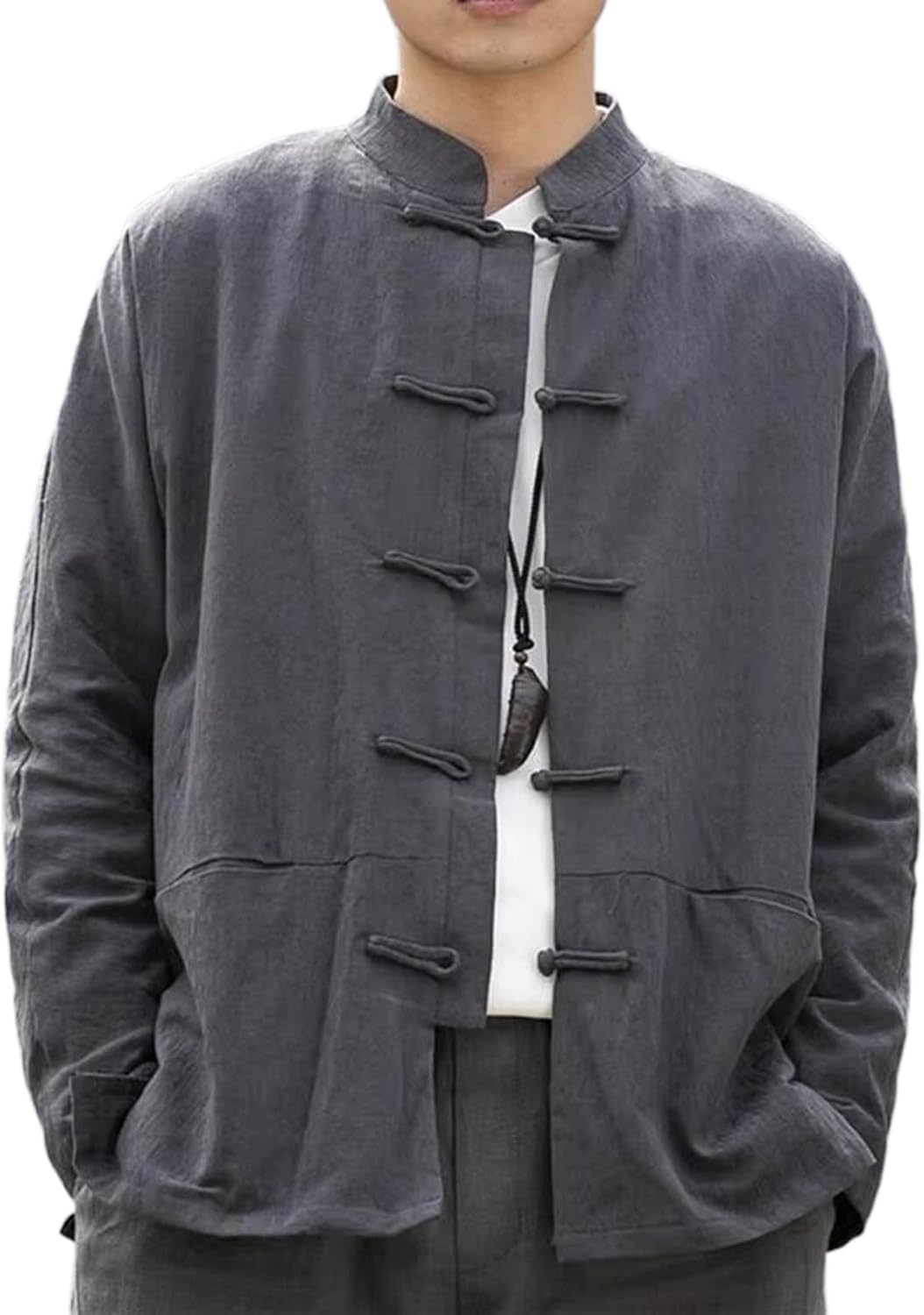 Spring Chinese Traditional Dress Loose Linen Tang Suit Men Tai Chi Kung Fu Clothes Vintage Thin Coats Male