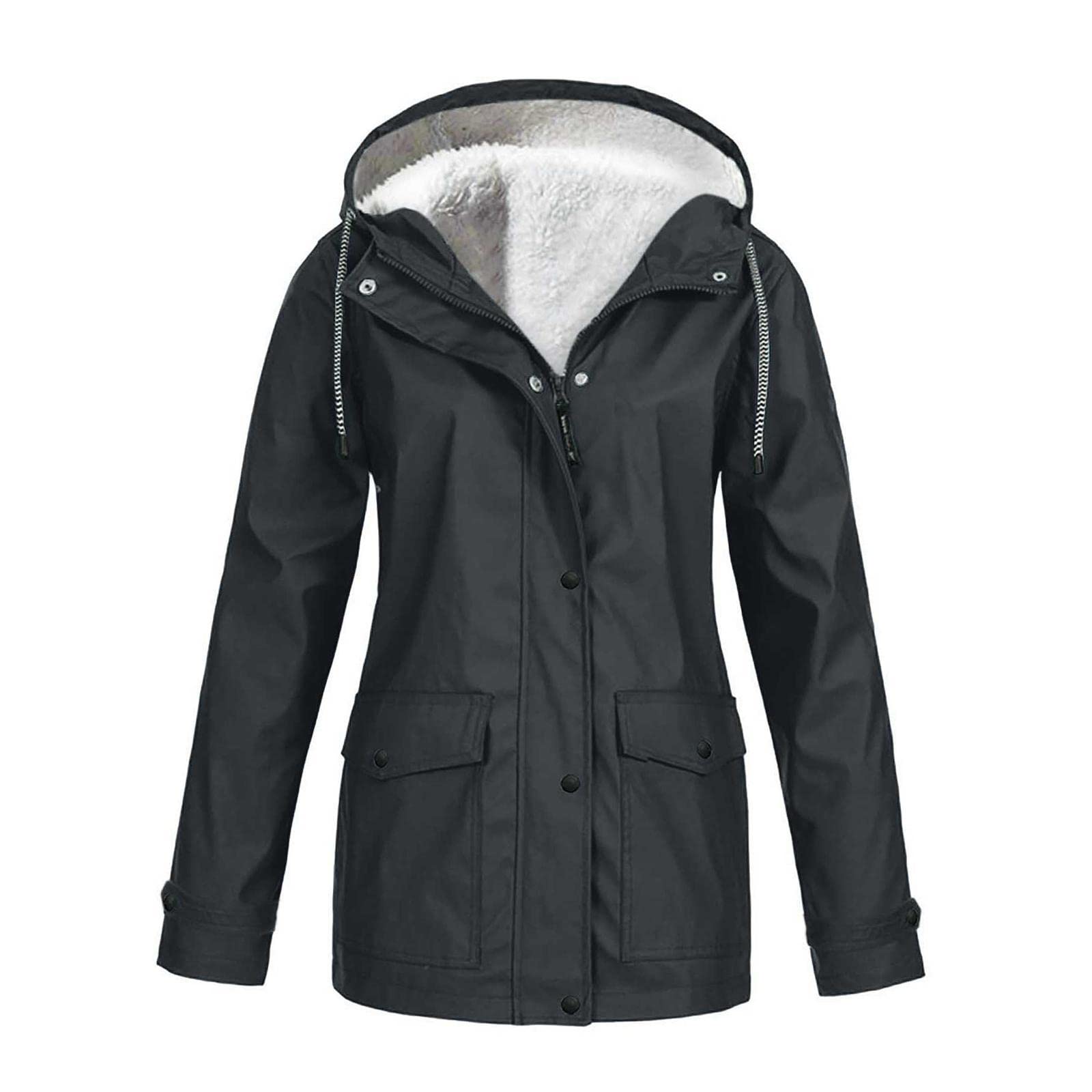 Hoodie Soft Woman Jacket Windproof Rain Coat Outdoor Winter Warm Outwear Dark Gray Xl Raincourt|Rain Coat|Rain Coat Cum Sweater|Wild Craft Rain Coat|Rain Coat For Rider-image-34