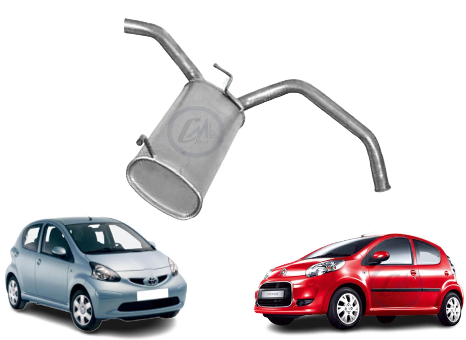 MARMITTA SILENZIATORE POSTERIORE PER TOYOTA AYGO B1, PEUGEOT 107, CITROEN C1 PM, PN 1.0 BENZINA