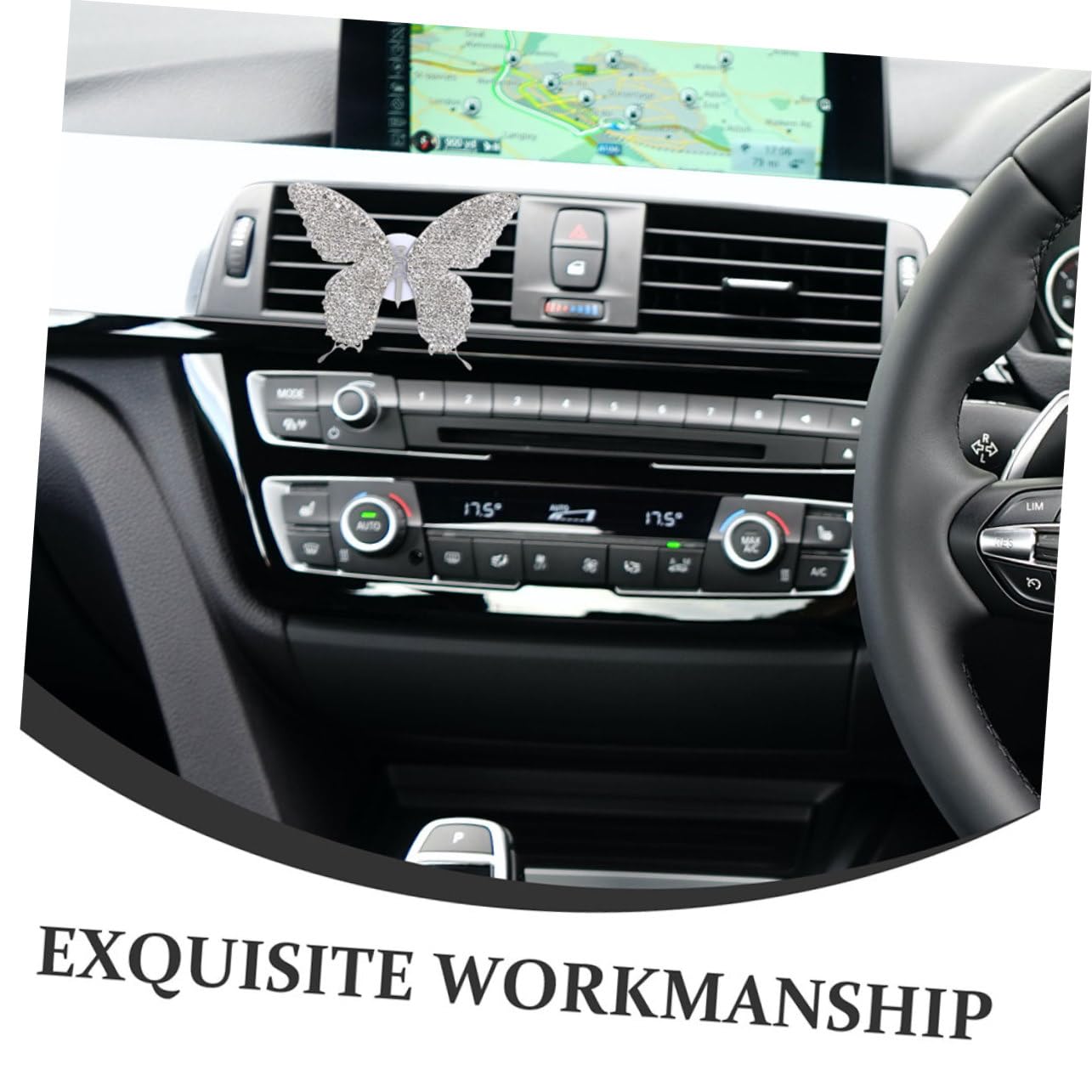 SOLUSTRE 5 Pezzi Di Clip Per Bocchette Di Ventilazione Per Auto A Forma Di Farfalla Decorazione Automatica Per Auto Con Strass