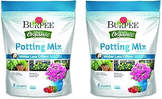 Burpee Premium Organic Potting Mix, 8 Quarts - 2 Pack | Natural Soil Mix with Plant Food | Ideal for Container Garden - Ve...