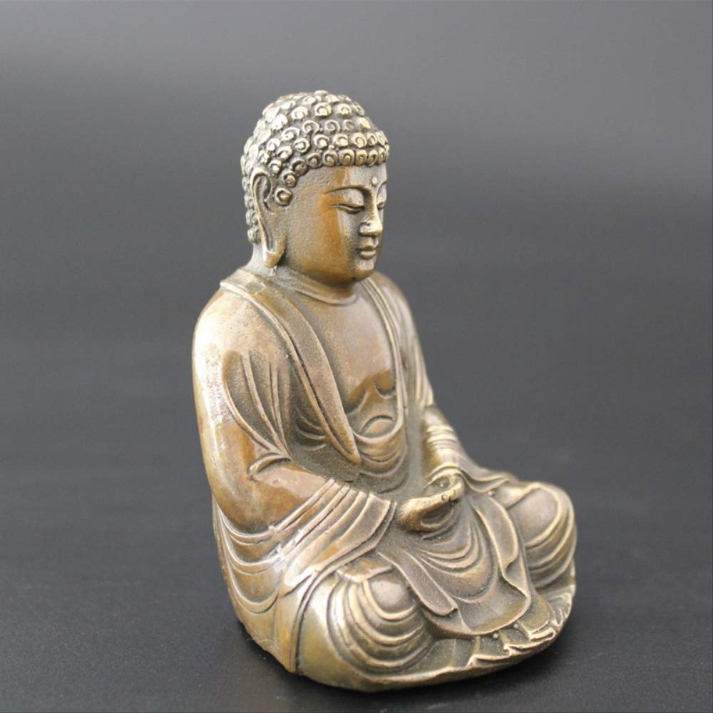 『獅子仏』唐金　希少　密教　時代物 A limestone seated figure of a Buddhist lion, Tang dynasty