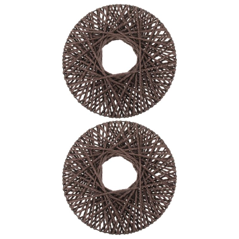 Abaodam 2pcs Woven Wall Decor Disc Hanging Rattan Flower Arrangement Pendant Handmade Boho Style Wall Basket Decor for Living Bedroom Office and Photography