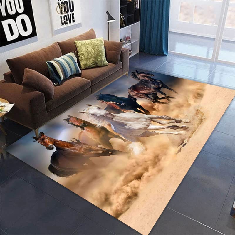 Tapis de chambre à coucher motif animal cheval déco maison moderne