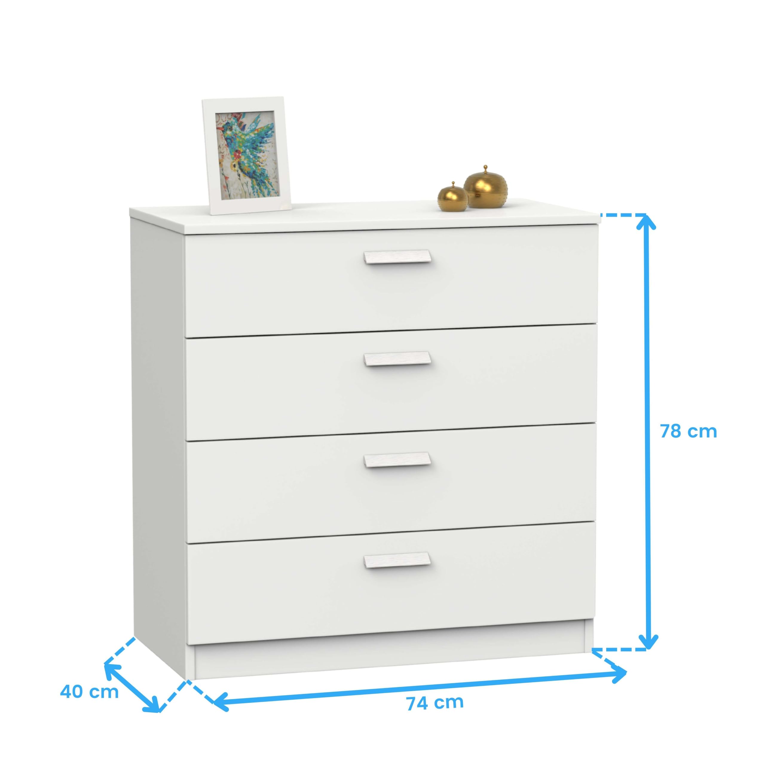 Miroytengo Pack Muebles Dormitorio Juvenil Tibet Estilo Contemporáneo en Color Blanco Mate (Cama 105x190 cm + Armario + Cómoda)