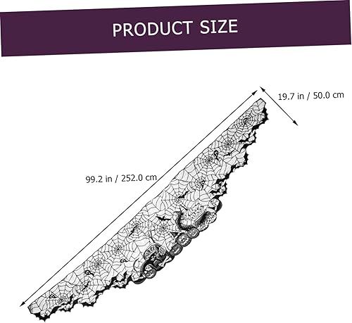 Miniatura 6 de NOLITOY Mantel de tela de araña para chimenea, telaraña, mantel de telaraña, bufanda de telaraña, bufanda de chimenea de miedo, mantel de poliéster