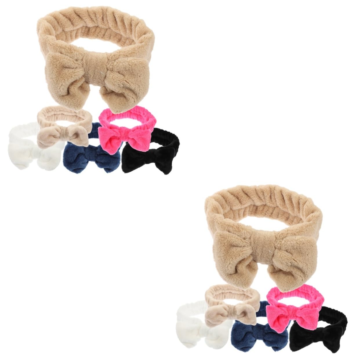 Healeved 2 Set Di Fasce Per La Della Pelle Fasce Per Il Trucco Fasce Per Il Lavaggio Del Viso Fasce Per La Testa in Pile Di Corallo Per Donne 6 Pezzi * 2