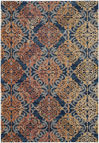 Tapete SAFAVIEH Evoke Collection 5'1" x 7'6" azul y naranja miniatura 3