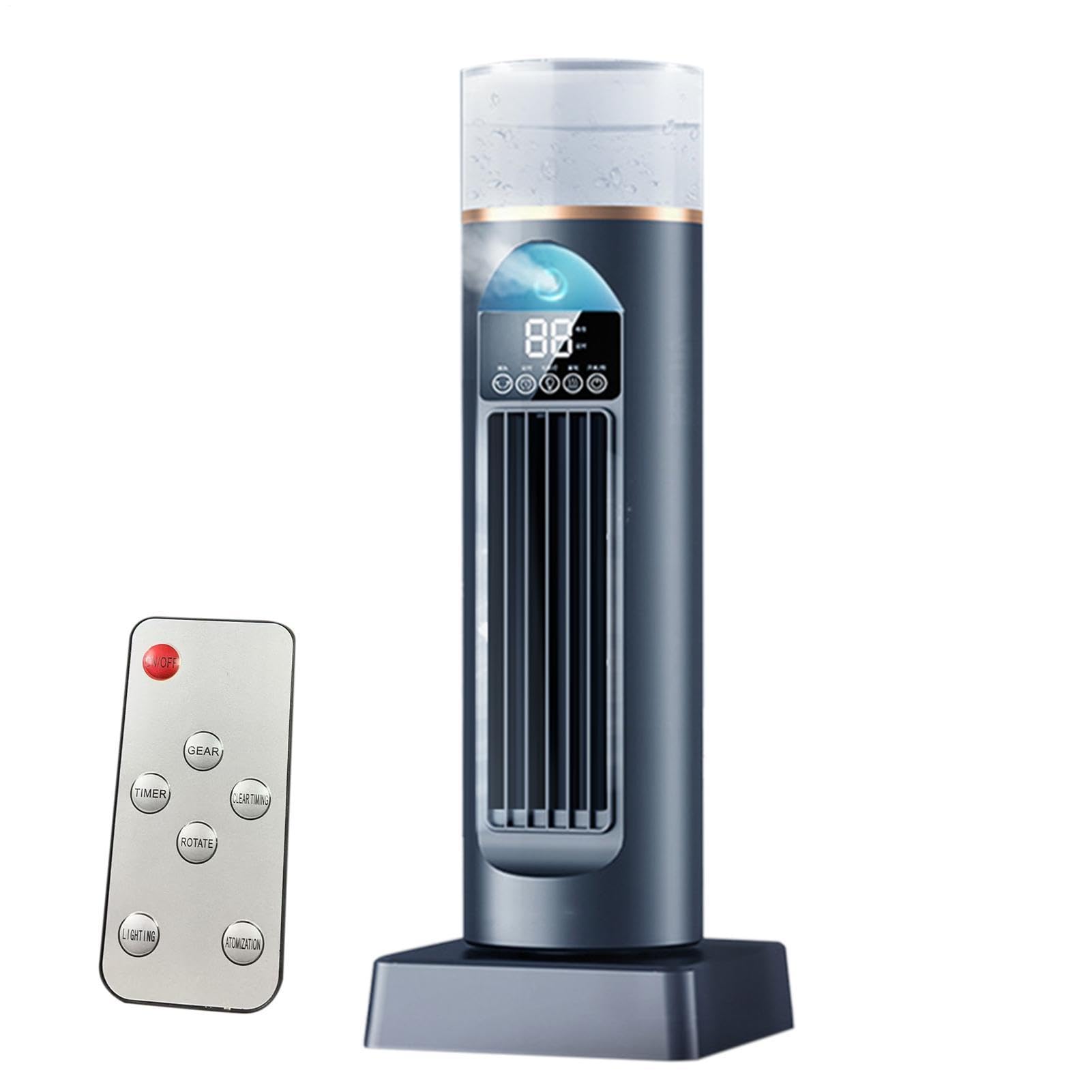 Turm AC-Klimaanlage, Kaltluftventilator, bladerloser Kühler mit Fernbedienung und Wassertank, 6 Geschwindigkeitsbefeuchter