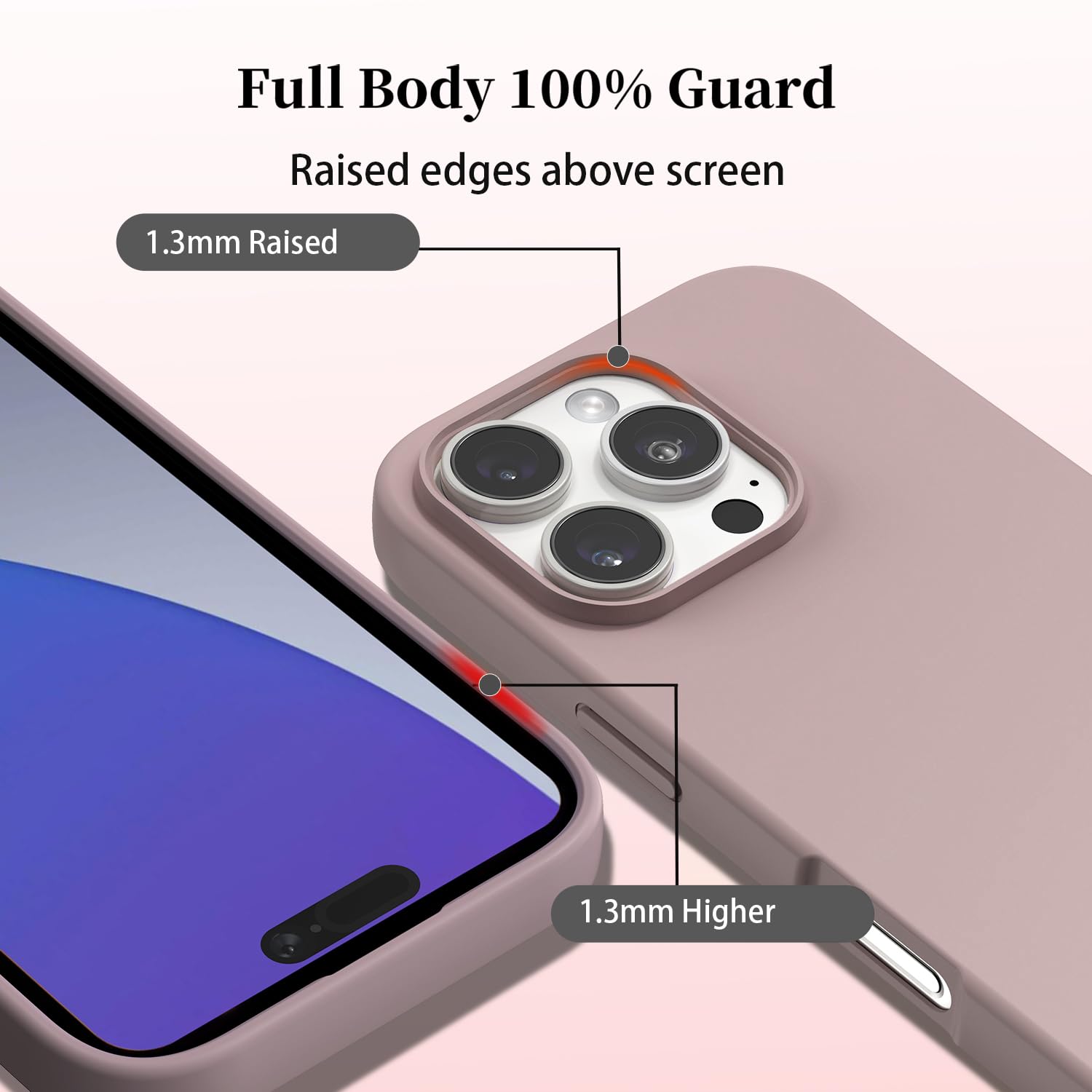 AOMYKE Cover per iPhone 16 Pro con Cordino, Custodia con Laccio Collana Tracolla Collo Liquido Silicone Antiurto TPU Antiurto AntiGraffio Case - Rosa