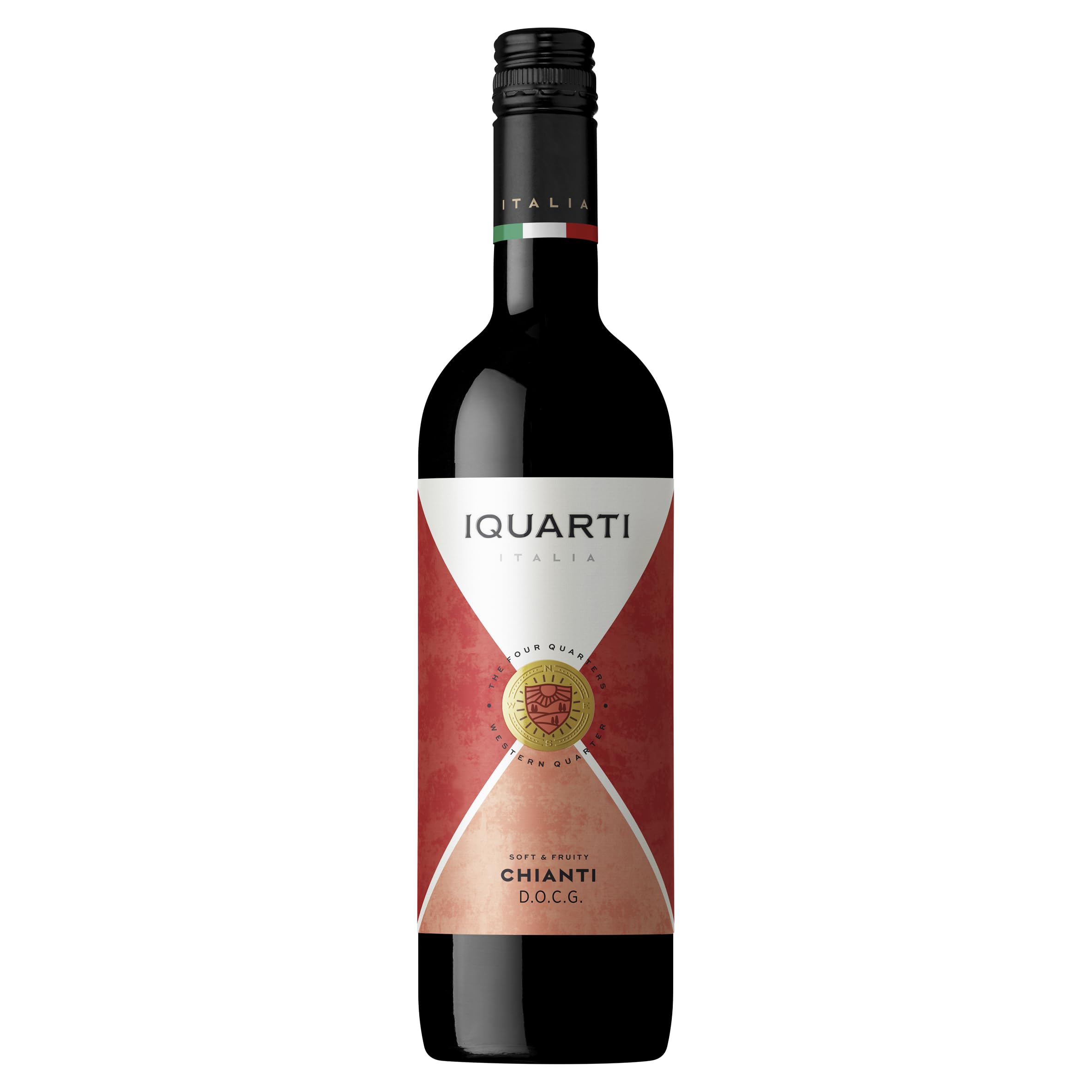 IQUARTI Chianti - Italian Still Red Wine from Tuscany DOCG, Italy- 100% Sangiovese Grapes - 75cl / 750ml, 12.5% ABV