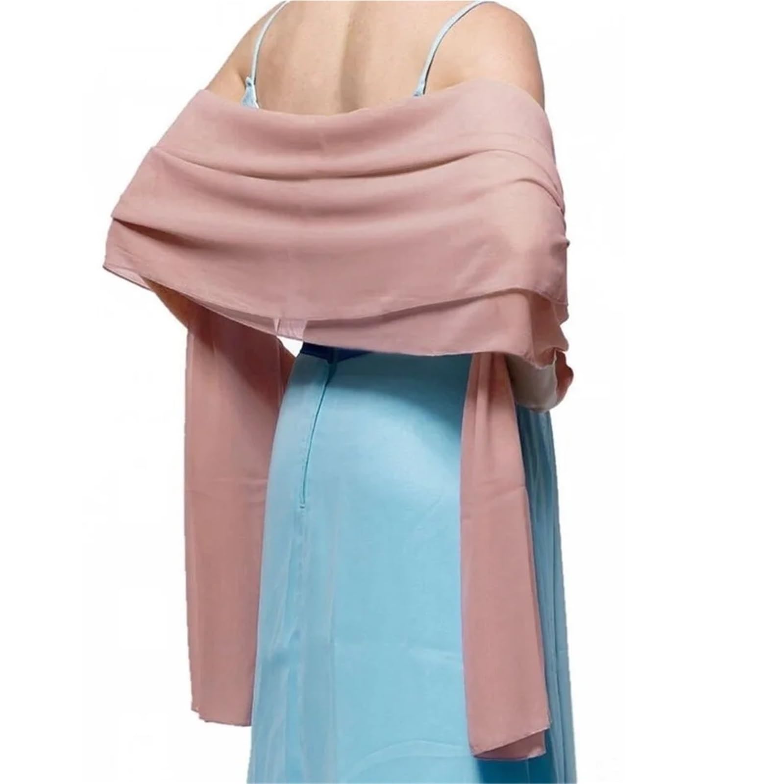 HEUchuan Wedding Dress Shawl Solid Chiffon Wedding Bridal Shawl Wrap Cape Bolero Scarf Cloak Women Accessories(Brown)