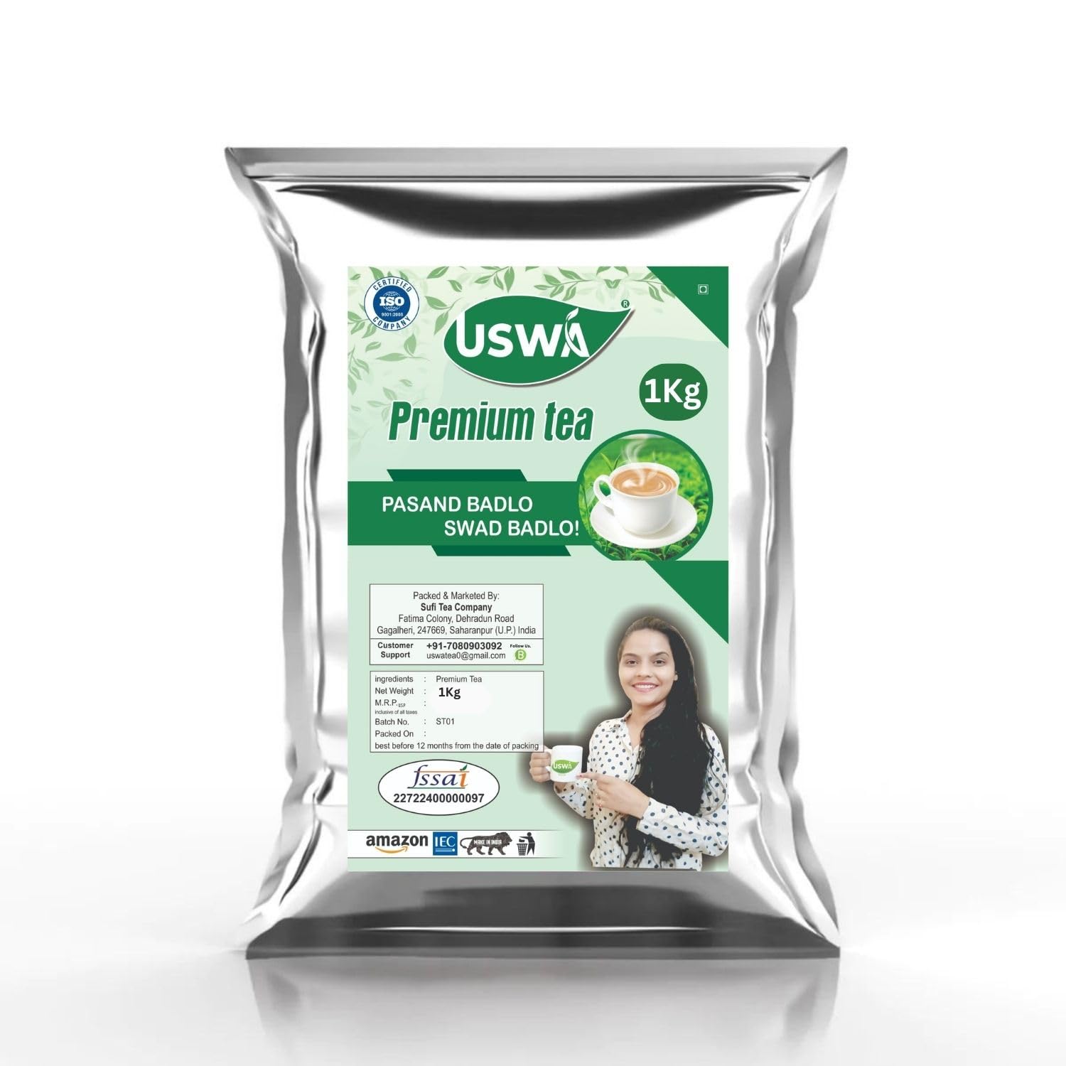 Uswa Permium Tea Darjeeling Chai Unique Blend Crafted For Chai Lovers Across India | Black Tea Authentic Taste, Value and Convenience (1000g)