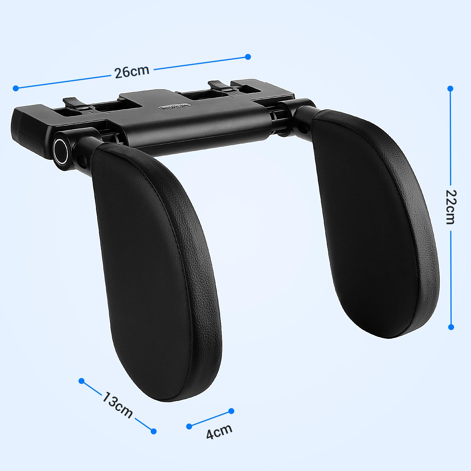 Kopfstütze Autositze, Kopfstütze Auto Kinder - Nackenkissen Höhe einstellbar, Auto Kopfstütze Seitliches Kopfstützkissen aus Leder mit Teleskopstange und Schiebebaren Clips