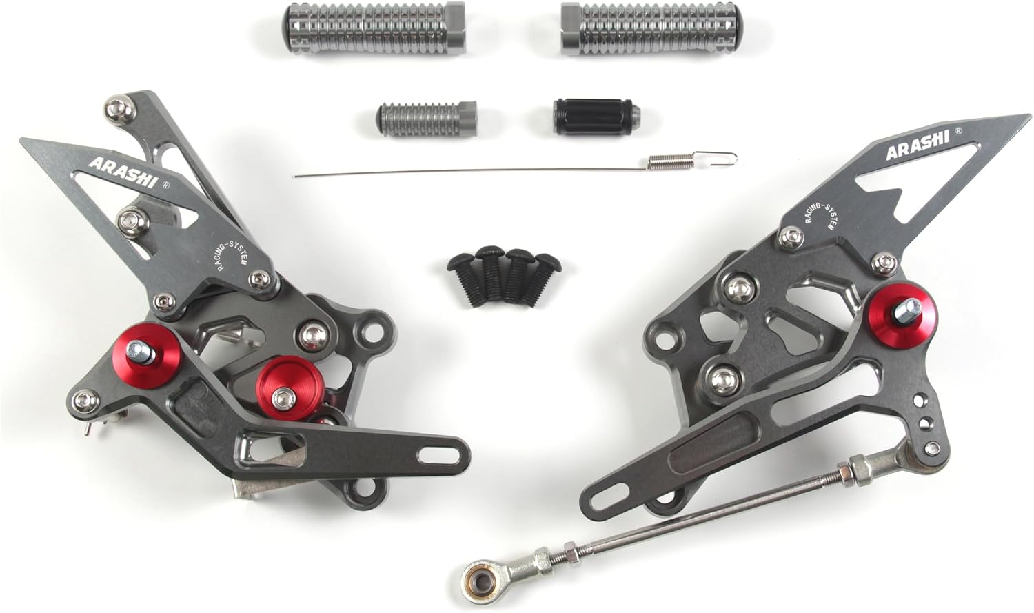 Arashi Version 2.0 Adjustable Rearsets for Yamaha YZF R3 R25 2024-2025, Motorcycle Accessories Parts Gray