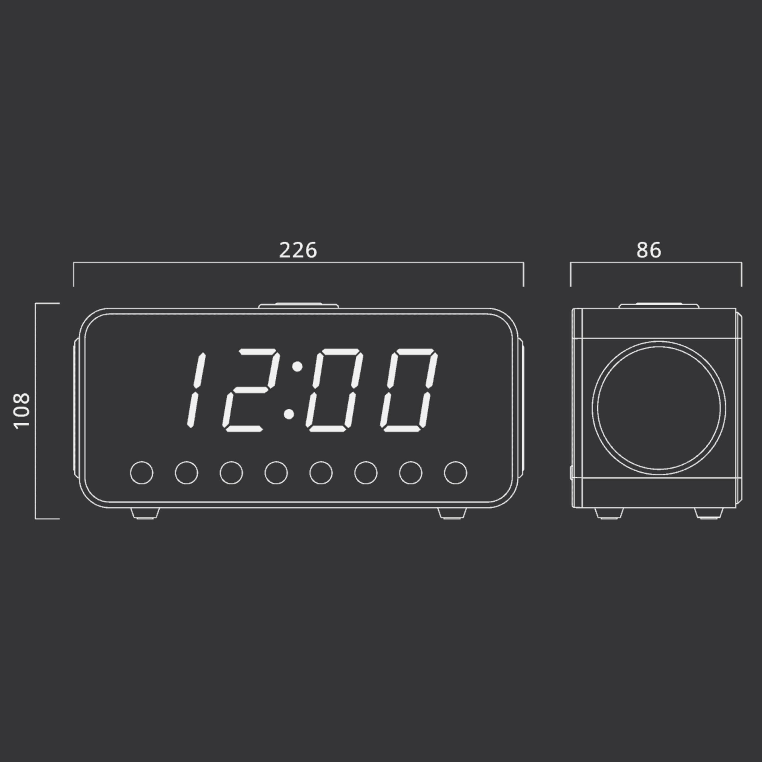 Muse Reloj Radio con Pantalla Jumbo Dual Alarma (Función de repetición/Nanas/Nap)