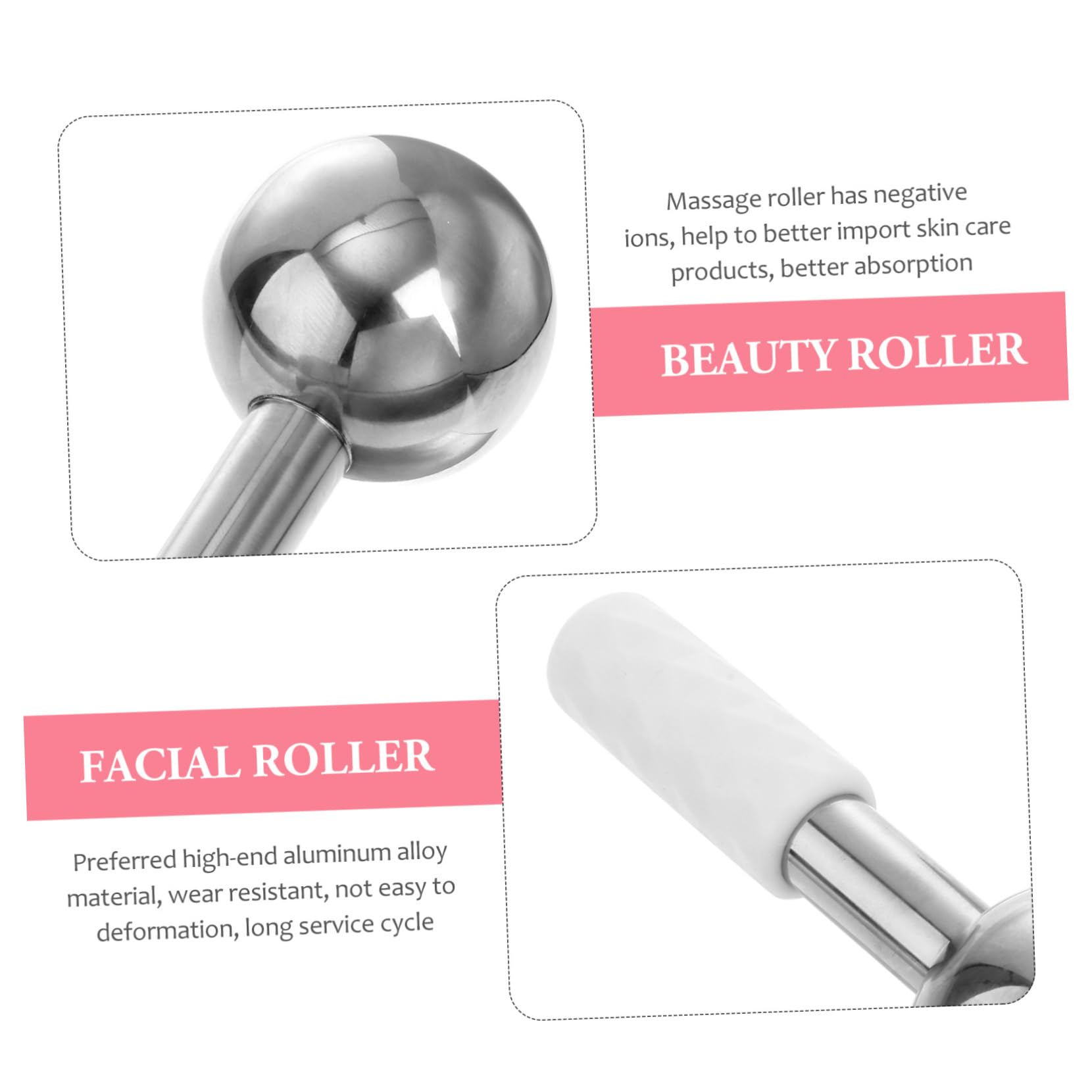 Healvian Edelstahl Eiskugel 2 Stück Gesichtsmassagegerät Kühlender Massageball Für Augen Ringe Hautstraffung Anti Aging Pflege