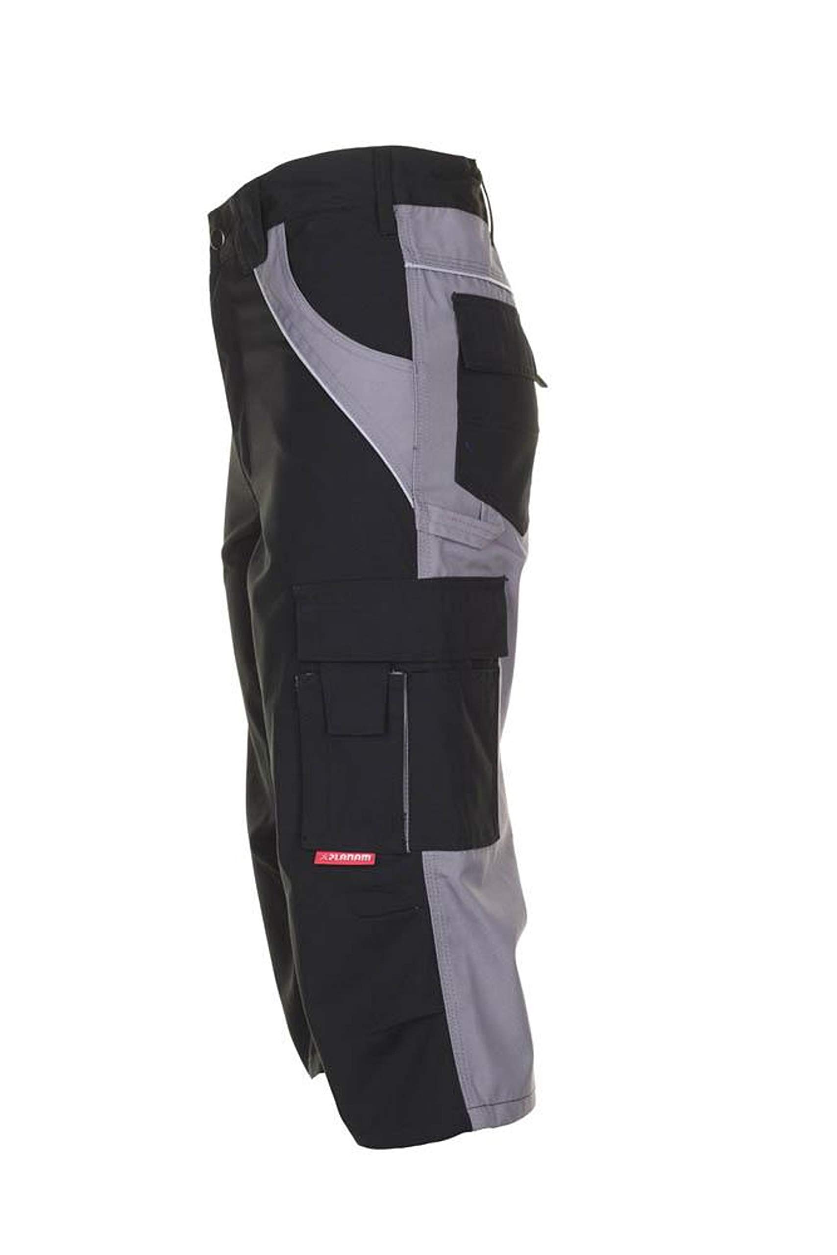 Planam Pantalón 3/4 "Plaline, Talla XXL, en Negro/Zinc Unisex Adulto