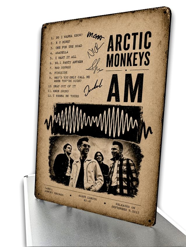 Arctic AM Album Cover Metal Sign Arctic Monkeys wall art Gift idea For Friend Bedroom Living Room Decor