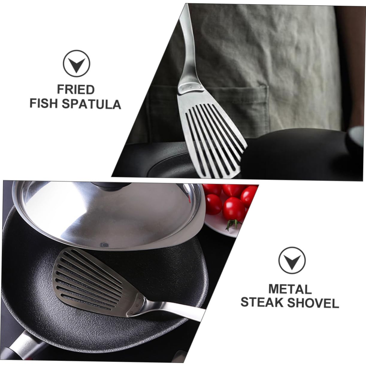 Alipis 3 Piezas Espátula De Cocina De Acero Inoxidable Panqueque De Cocina Volteador Ranurado Espátula para Panqueques Espátula De Pescado Antiadherente Bife Acero Inoxidable 304 Silver