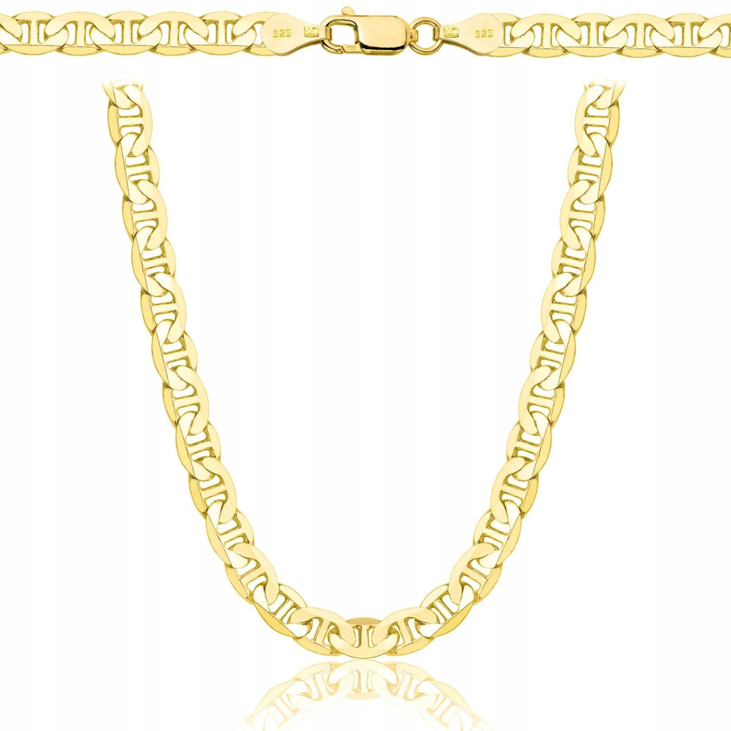 AMAR PRAGNA - Cadena de oro 925/585 para hombre y mujer, trenzada, cadena de oro 585 chapada en oro
