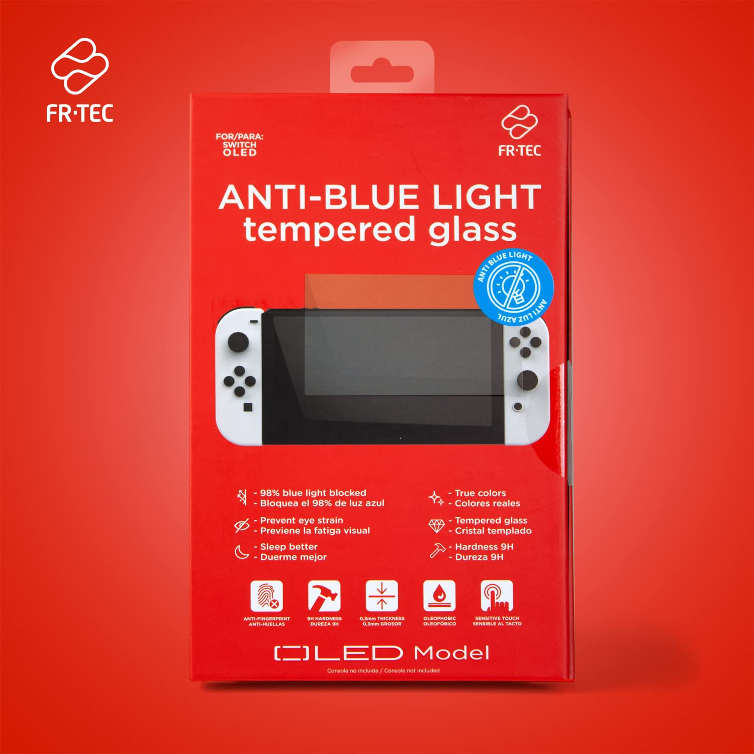 FRTEC - Zabezpieczenie ekranu ze szkła hartowanego, blokujące niebieskie światło, kompatybilne z Nintendo Switch OLED