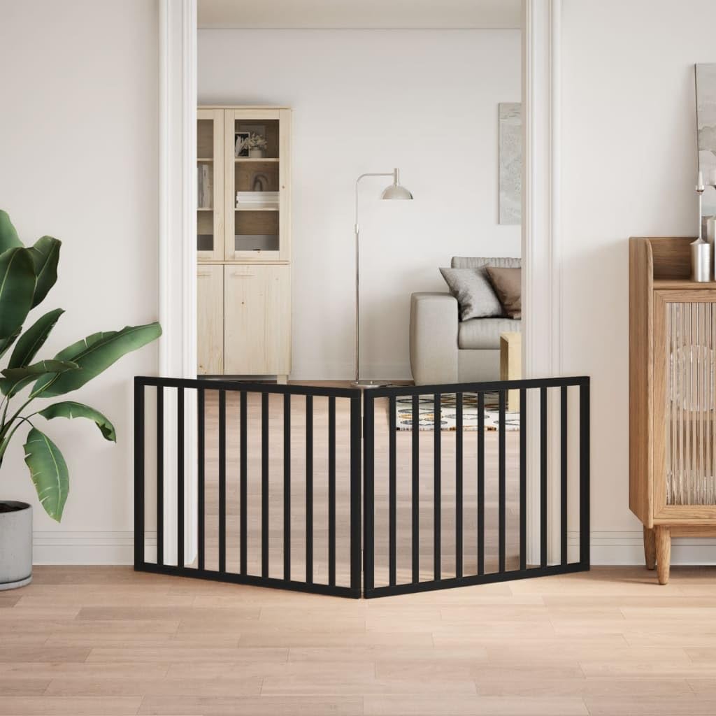 Rejilla plegable para perros, 2 paneles, de madera de álamo de 160 cm, independiente, plegable, portátil, para perreras, cañones, cachorros, protección, seguridad, entrenamiento en el jardín