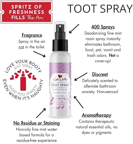 Miniatura 2 de Wabi Whiffs Sprays Toot para habitaciones y baños (campos morados)