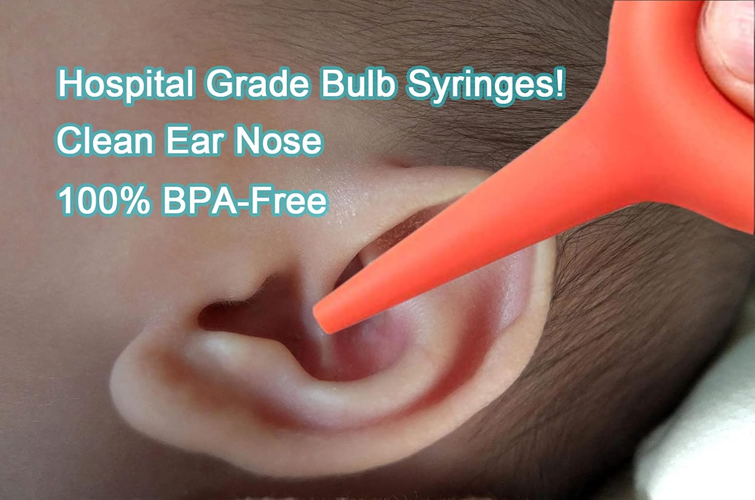 2 Pack Ear Bulb Syringe 30ml/1oz Soft Rubber Hand Ear Washing Squeeze Bulb for Kids, Adults,Pet, Blue, Orange : Health & Household