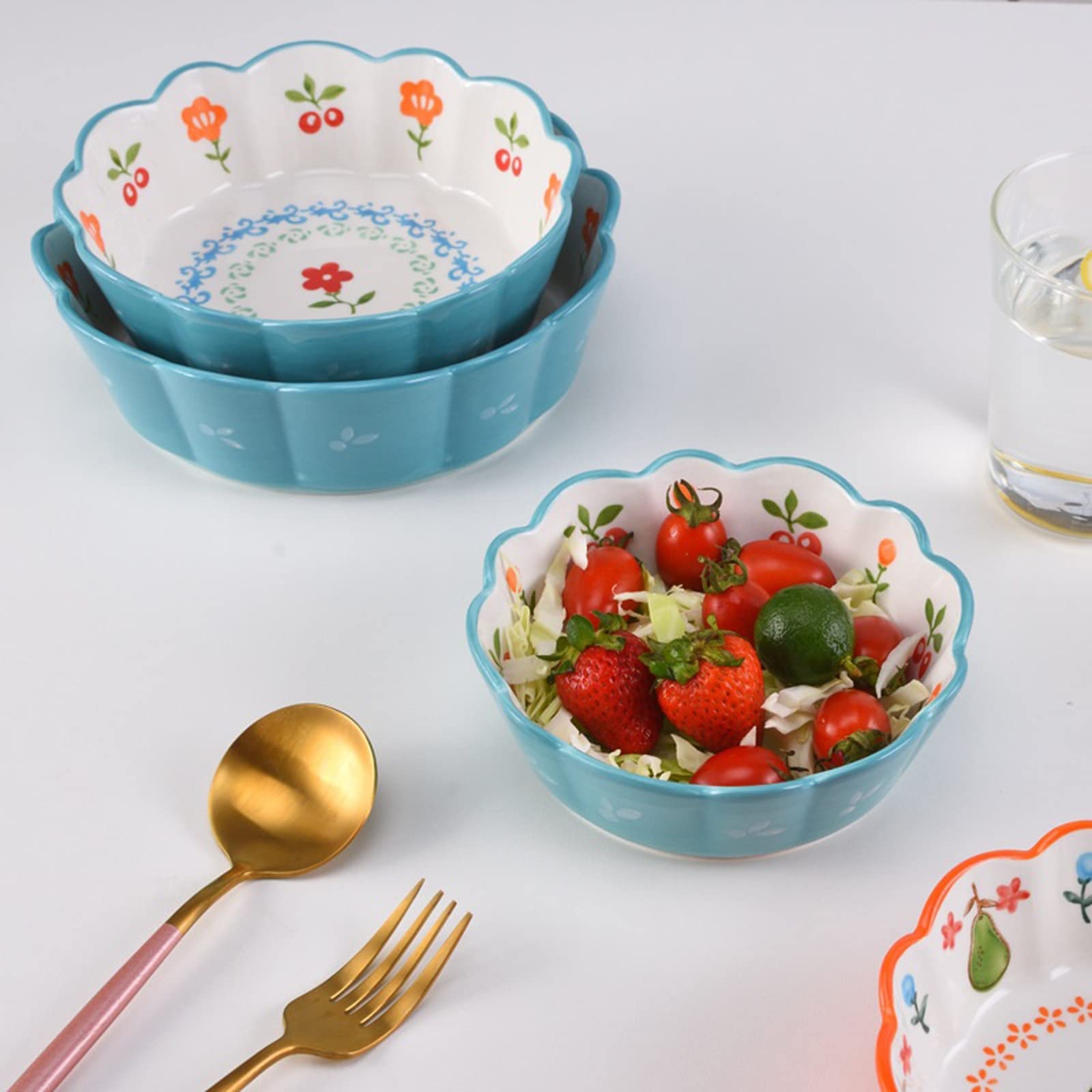 Japońskie formy do pieczenia, na owoce gospodarstwa domowego, miska do sałaty, ręcznie malowana miska deserowa, miska na ryż, natychmiastowe ceramiczne naczynia do lasagne, tiramisu i zapiekanek (A,L)