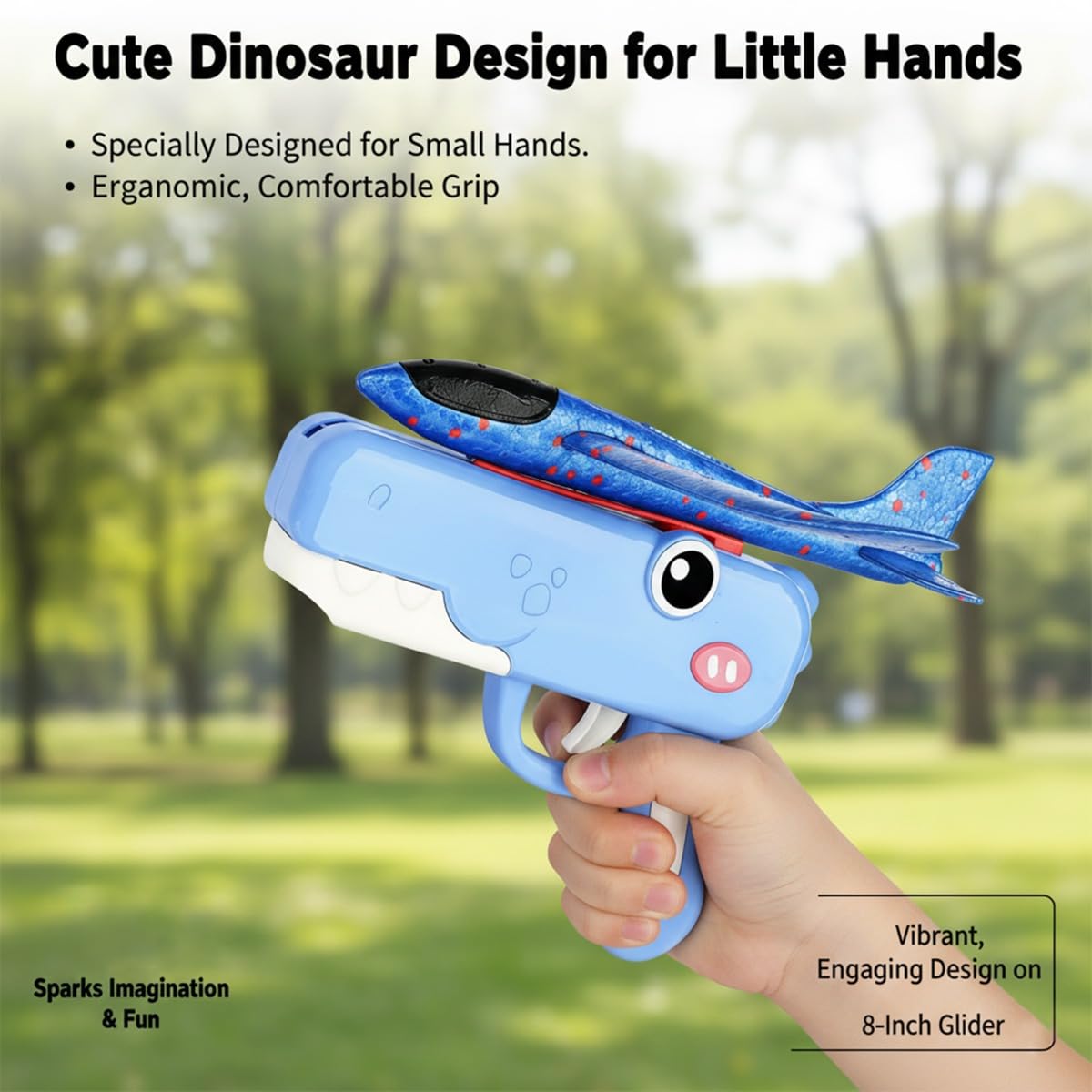 Generico Dinosaur Foam Glider Launcher Toy, Foam Glider Airplane Launcher Toy Dual Flight Modes, Fun Outdoor Flying Catapult Toy - Fun Birthday Gifts & Party Favors (3MIX)
