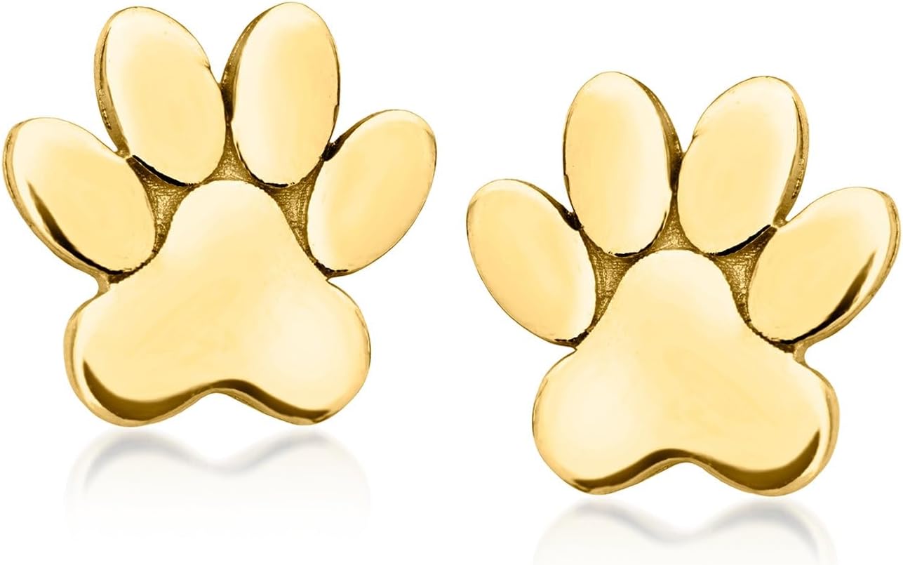 14kt Yellow Gold Petite Animal Paw Stud Earrings
