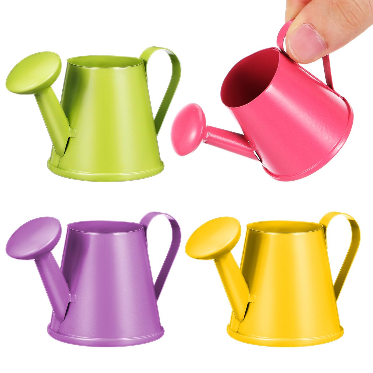 Toddmomy 4pcs Boy Girl Mini Metal Watering Can Ergonomic Design Durable Watering Kettle for Flowers and Plants Teaching Aid for Boys and Girls
