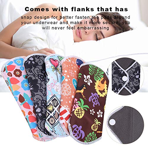 Betued Cloth Menstrual Pads, Reusable Bamboo Charcoal Fiber Cloth Washable Women Sanitary Pad Menstrual Period Pads For Women(#2) #TOP4