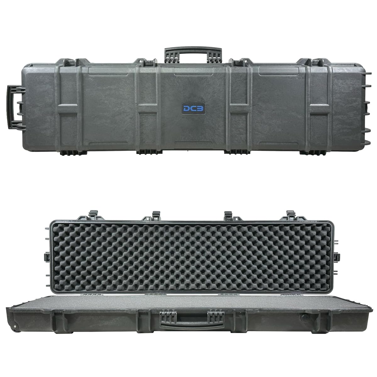 DCB Cases - Element 1387 | 54 Inch Tactical Rifle Hard Case | IP67 Waterproof | Customizable Pluck Foam Insert | Foldable Handle | Resin-Reinforced Injection Molded Plastic | 6 Latch System