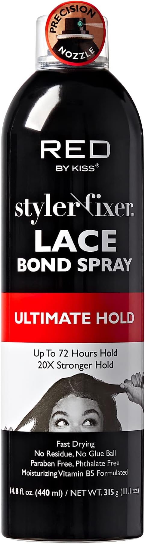 Lace Bond Hold Spray Styler Fixer – The Ultimate Adhesive Spray for Wigs, Active Use, Fast Drying, Up to 72Hours 20X Stronger Hold, Daily Wig Applications