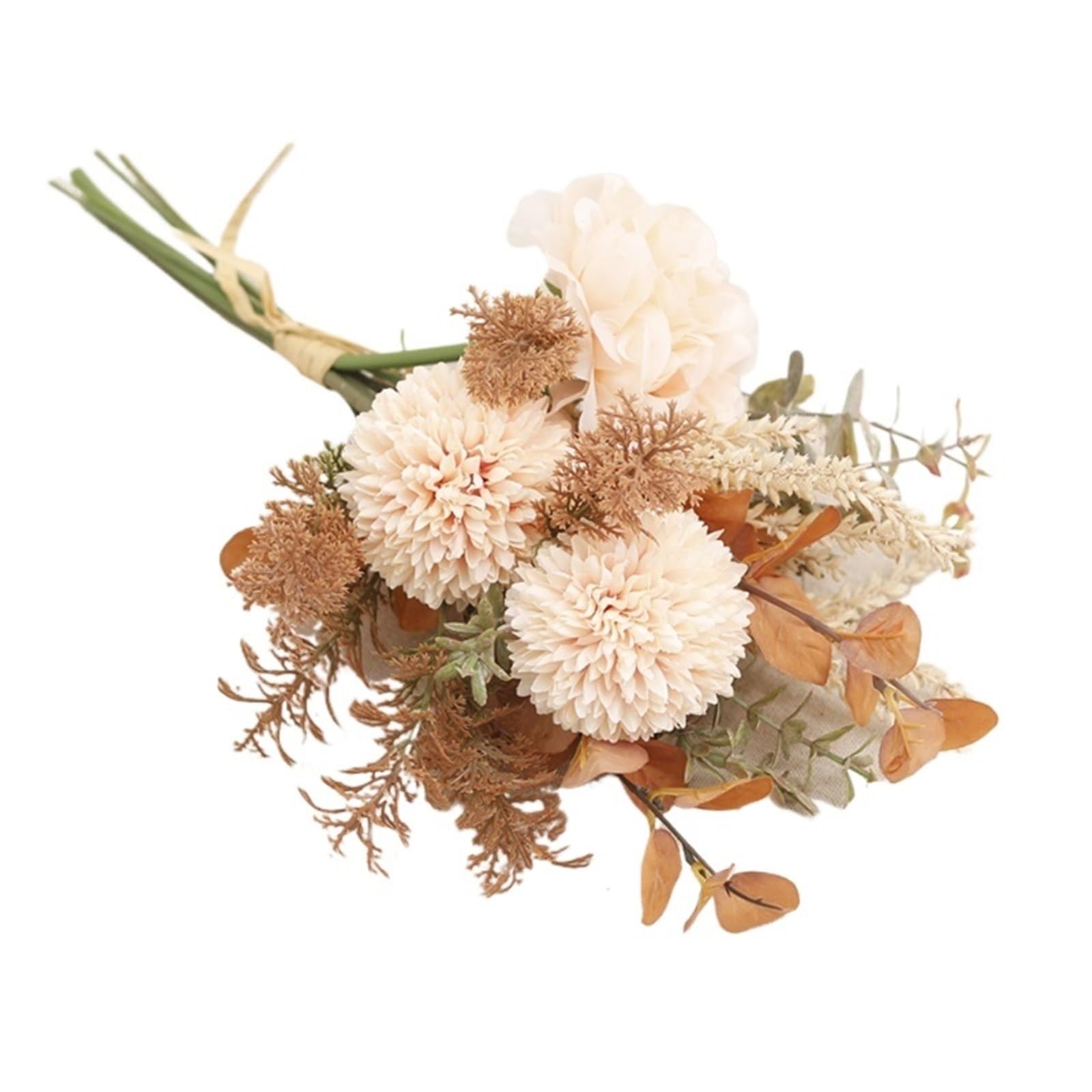 LuoAXINN Artificial Flower Branches Artificial Flowers Champagne Dandelion Prickly Ball Bouquet Home Decor Wedding Flower Arrangement Wheat Spike Plant(Color2)
