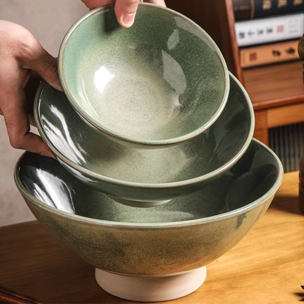 Miski do serwowania, salaterka, miska ceramiczna, miska do ramenu duża miska na zupę z makaronem do użytku domowego miska na owoce i warzywa(25x11.5cm)