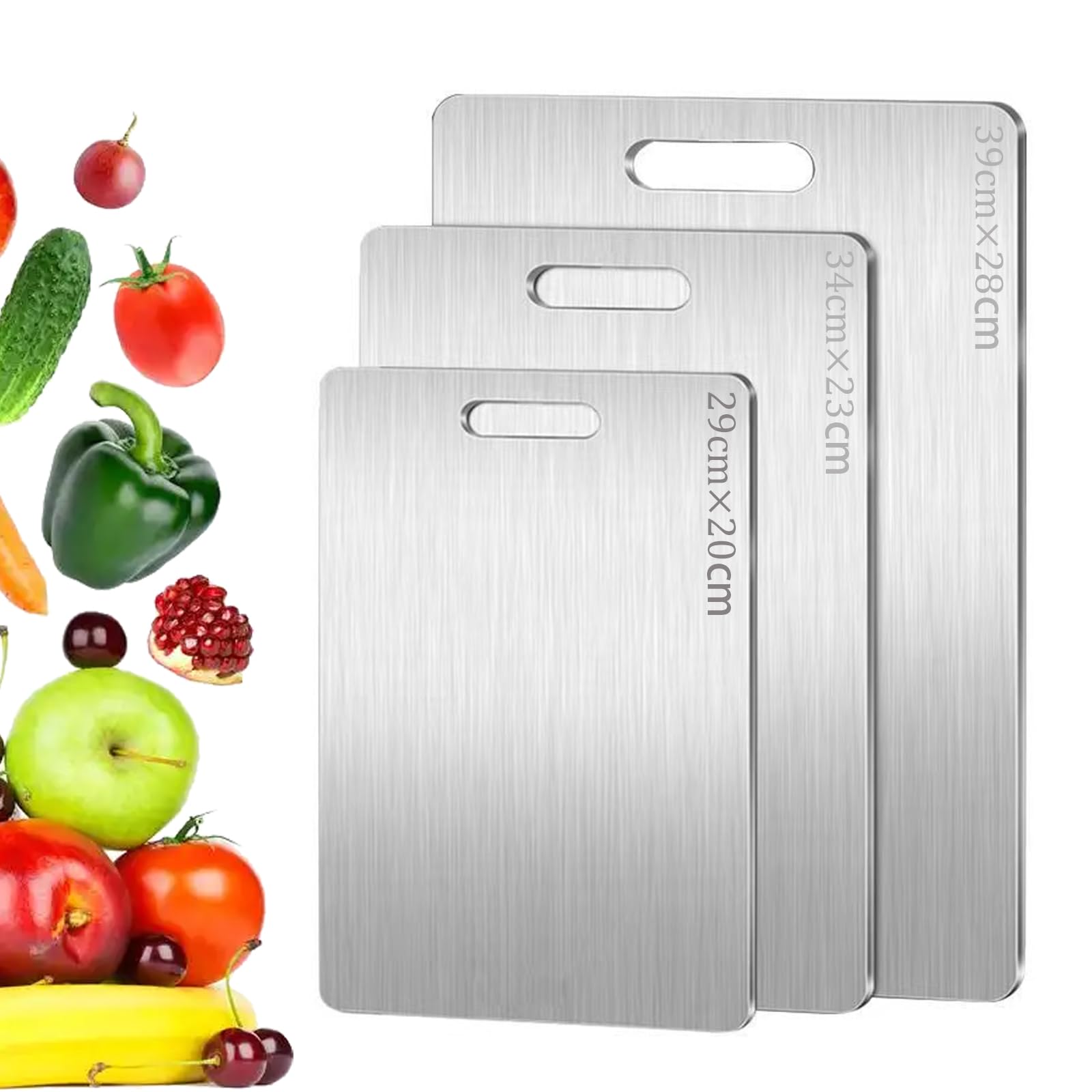 OLSON DEEPAK Titanium Cutting Board Set, 3 Pieces, Double-Sided Food Grade Chopping Boards for Kitchen